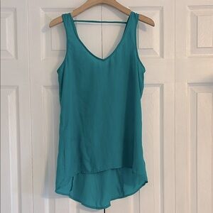 Express Turquoise V-Neck Tank Top